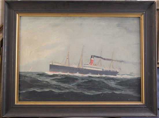 Irish School Ocean liner at sea, 16 x 23in.